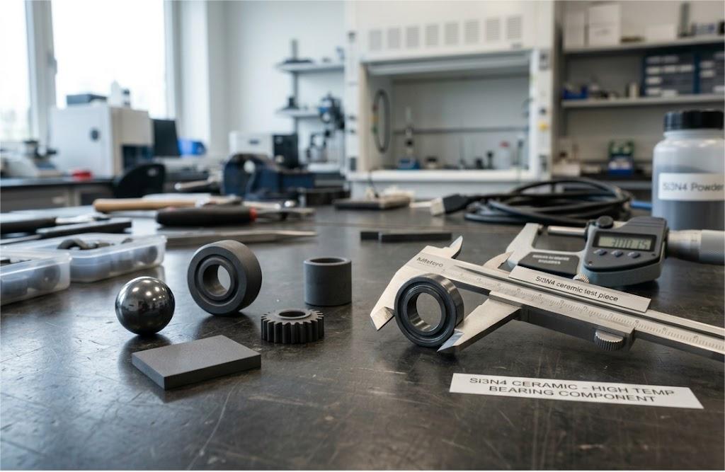 Why is silicon nitride (Si3N4) powder white, but ceramic black?